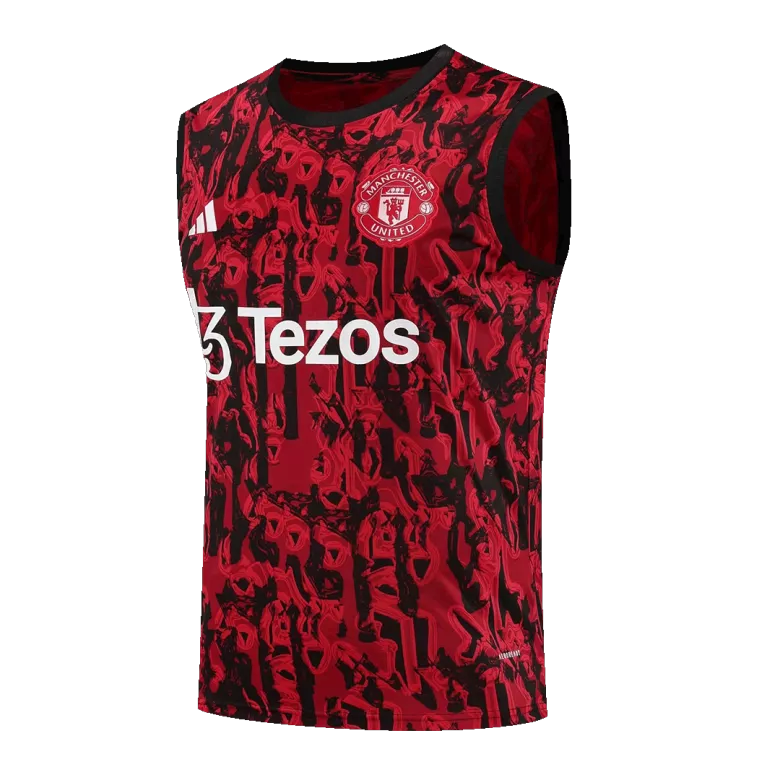 Conjunto Entrenamiento Manchester United 2023/24 Hombre (Camiseta Sin Mangas + Pantalón Corto) - camisetasfutbol