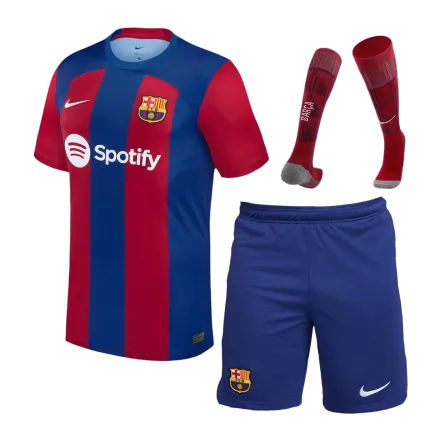 Conjunto Completo Barcelona 2023/24 Primera Equipación Local Hombre (Camiseta + Pantalón Corto + Calcetines) Nike - camisetasfutbol
