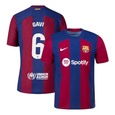 Camiseta Auténtica GAVI #6 Barcelona 2023/24 Primera Equipación Local Hombre - Versión Jugador - camisetasfutbol