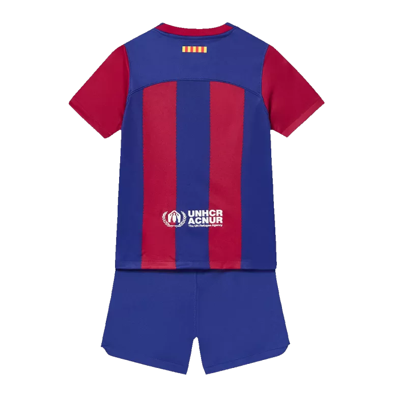 Miniconjunto Barcelona 2023/24 Primera Equipación Local Niño (Camiseta + Pantalón Corto) - camisetasfutbol