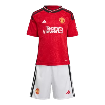 Miniconjunto Manchester United 2023/24 Primera Equipación Local Niño (Camiseta + Pantalón Corto) - camisetasfutbol