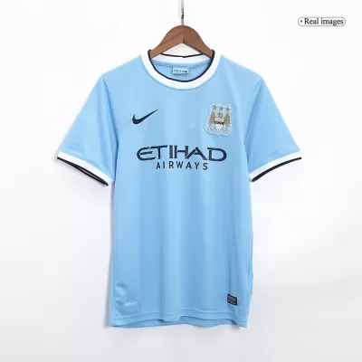 Camiseta Retro 2013/14 Manchester City Primera Equipación Local Hombre - Versión Hincha - camisetasfutbol