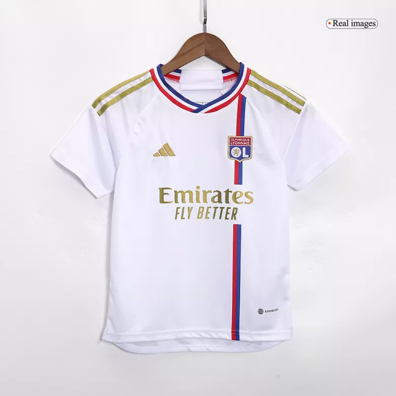 Miniconjunto Olympique Lyonnais 2023/24 Primera Equipación Local Niño (Camiseta + Pantalón Corto) - camisetasfutbol