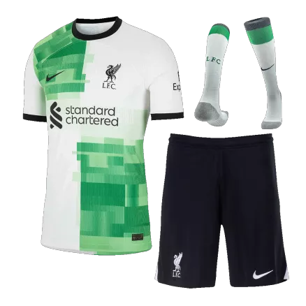 Conjunto Completo Liverpool 2023/24 Segunda Equipación Visitante Hombre (Camiseta + Pantalón Corto + Calcetines) - camisetasfutbol