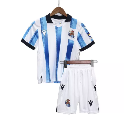 Miniconjunto Real Sociedad 2023/24 Primera Equipación Local Niño (Camiseta + Pantalón Corto) - camisetasfutbol