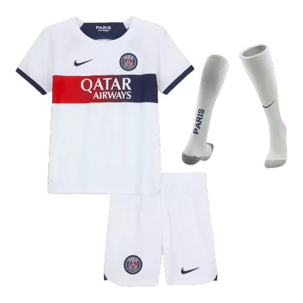Miniconjunto Completo PSG 2023/24 Segunda Equipación Visitante Niño (Camiseta + Pantalón Corto + Calcetines) - camisetasfutbol