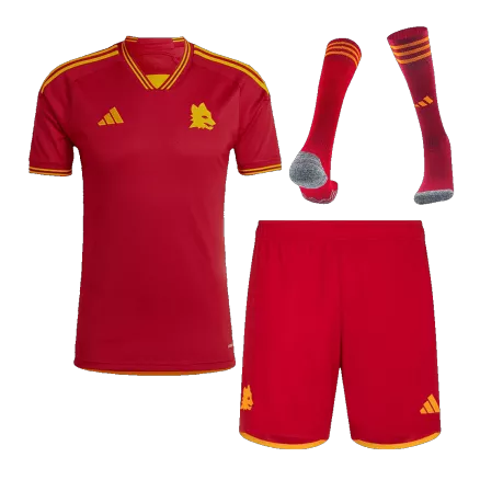Conjunto Completo Roma 2023/24 Primera Equipación Local Hombre (Camiseta + Pantalón Corto + Calcetines) - camisetasfutbol