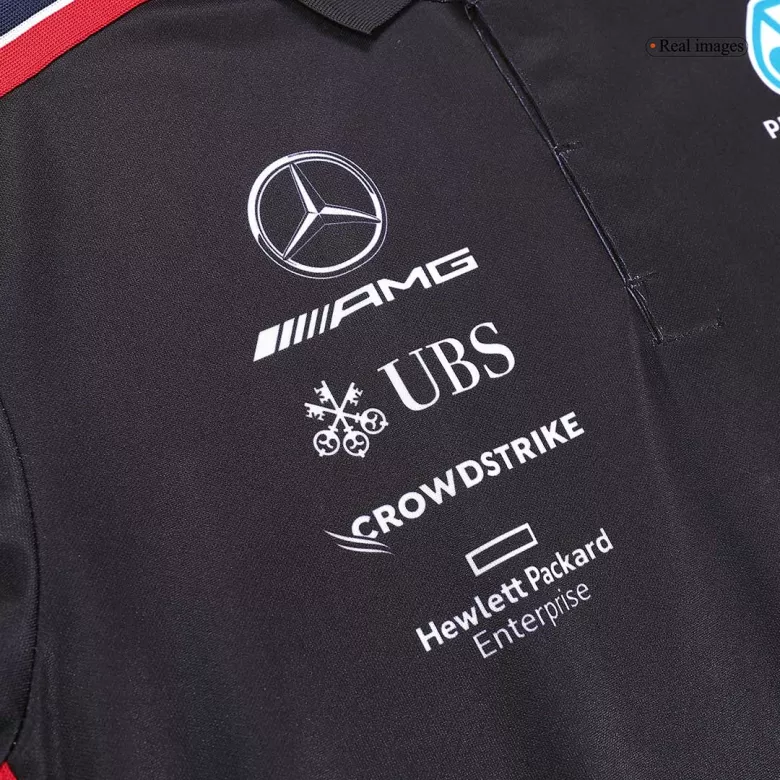 Camiseta Tipo Polo de Mercedes AMG Petronas F1 Racing Team Polo 2023 - Black Hombre Negro - camisetasfutbol