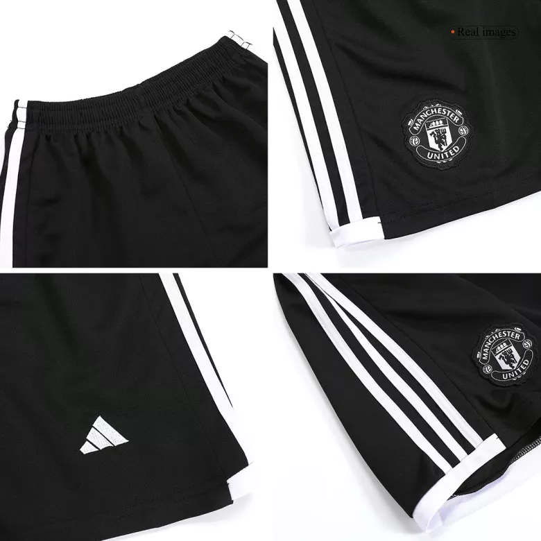 Miniconjunto Completo Manchester United 2023/24 Segunda Equipación Visitante Niño (Camiseta + Pantalón Corto + Calcetines) - camisetasfutbol