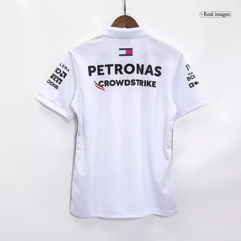 Camiseta Tipo Polo de Mercedes AMG Petronas F1 Racing Team Polo 2023 - White Hombre Blanco - camisetasfutbol