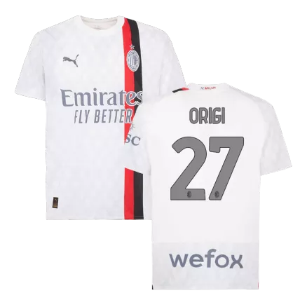 Camiseta ORIGI #27 AC Milan 2023/24 Segunda Equipación Visitante Hombre - Versión Hincha - camisetasfutbol