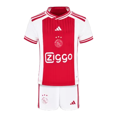 Miniconjunto Ajax 2023/24 Primera Equipación Local Niño (Camiseta + Pantalón Corto) - camisetasfutbol