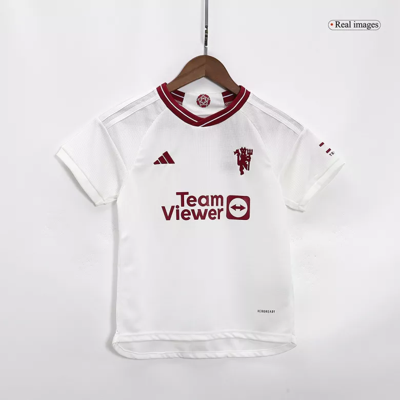 Miniconjunto Completo Manchester United 2023/24 Tercera Equipación Niño (Camiseta + Pantalón Corto + Calcetines) - camisetasfutbol
