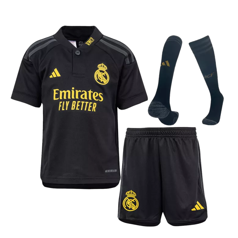 Camiseta y Pantalón Futbol Niños Real Madrid Tercera Equipación 2023-2024