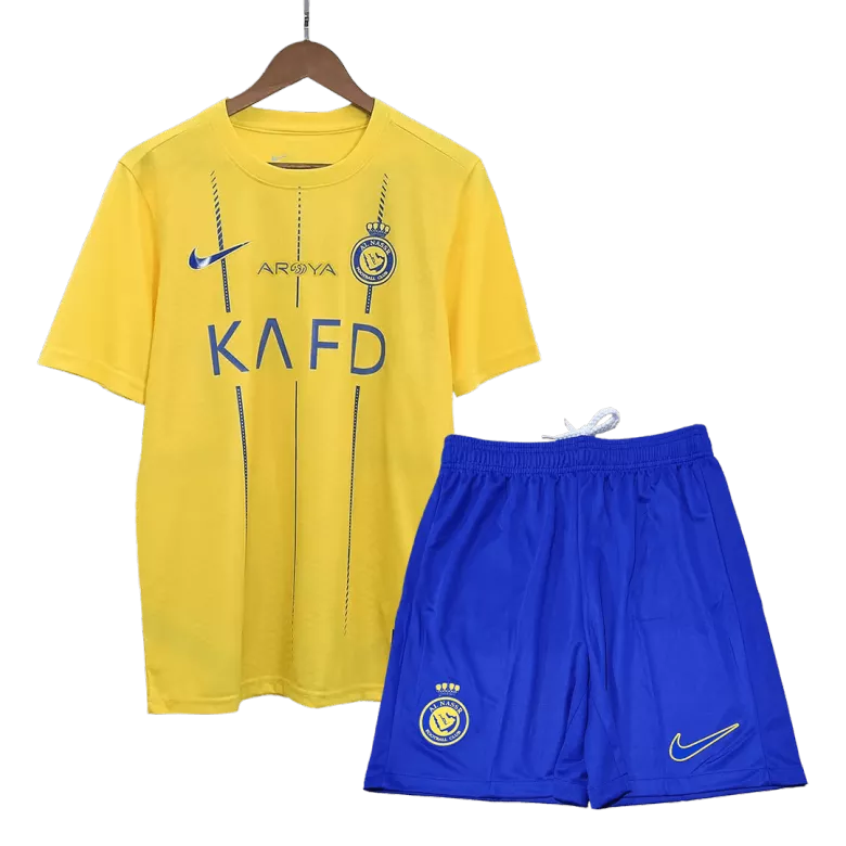 Conjunto Completo Al Nassr 2023/24 Primera Equipación Local Hombre (Camiseta + Pantalón Corto + Calcetines) - camisetasfutbol