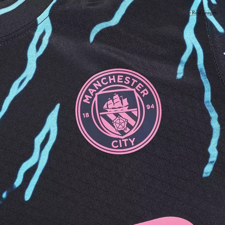 Camiseta Auténtica HAALAND #9 Manchester City 2023/24 Tercera Equipación Hombre - Versión Jugador - camisetasfutbol