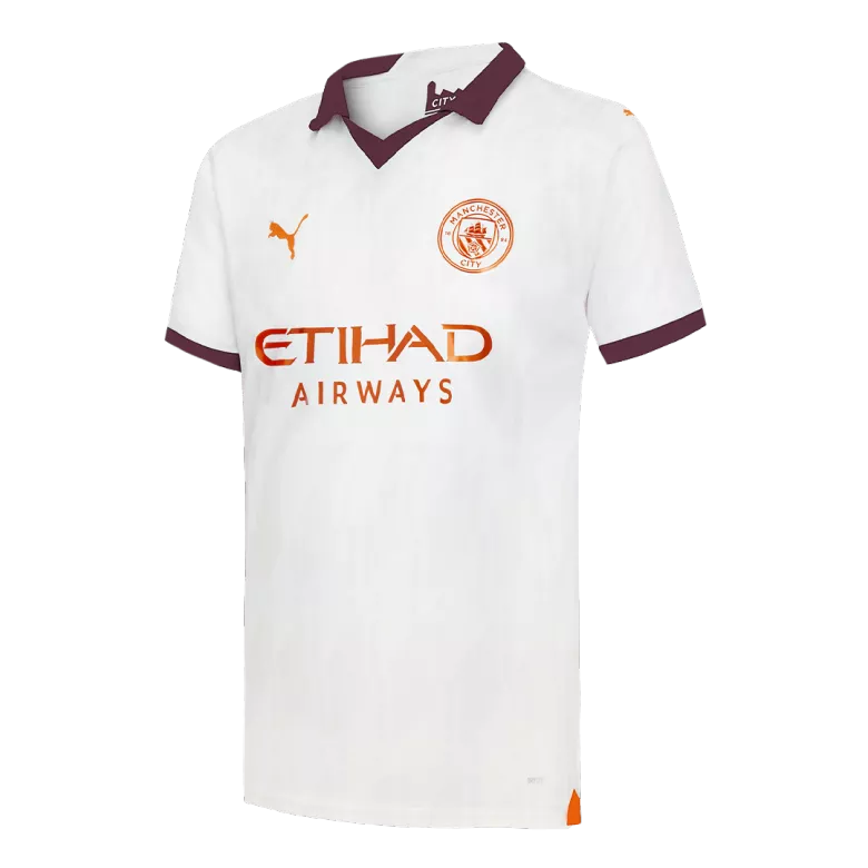Camiseta DE BRUYNE #17 Manchester City 2023/24 Segunda Equipación Visitante Hombre - Versión Hincha - camisetasfutbol