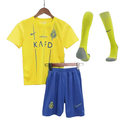 Miniconjunto Completo Al Nassr 2023/24 Primera Equipación Local Niño (Camiseta + Pantalón Corto + Calcetines) - camisetasfutbol