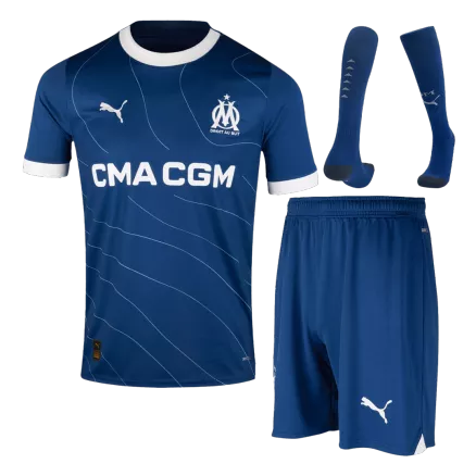 Conjunto Completo Marseille 2023/24 Segunda Equipación Visitante Hombre (Camiseta + Pantalón Corto + Calcetines) - camisetasfutbol