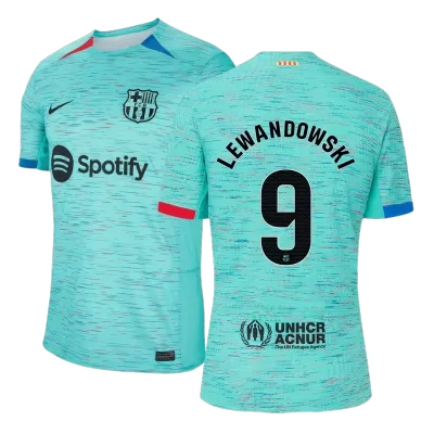 Camiseta LEWANDOWSKI #9 Barcelona 2023/24 Tercera Equipación Hombre - Versión Hincha - camisetasfutbol