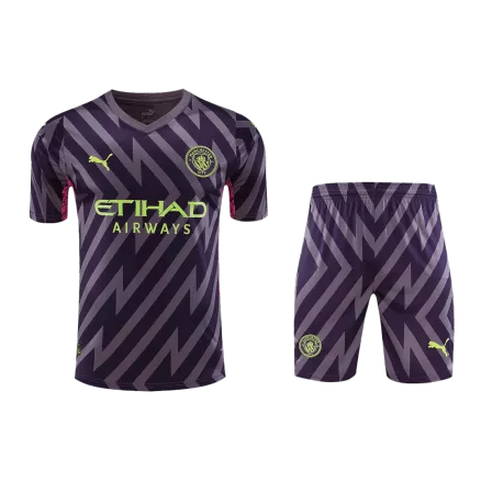 Conjunto Manchester City 2023/24 Portero Hombre (Camiseta + Pantalón Corto) - camisetasfutbol