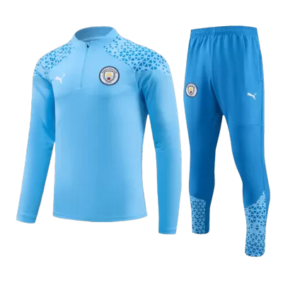 Conjunto Entrenamiento Manchester City 2023/24 Niño (Chándal de Media Cremallera + Pantalón) - camisetasfutbol