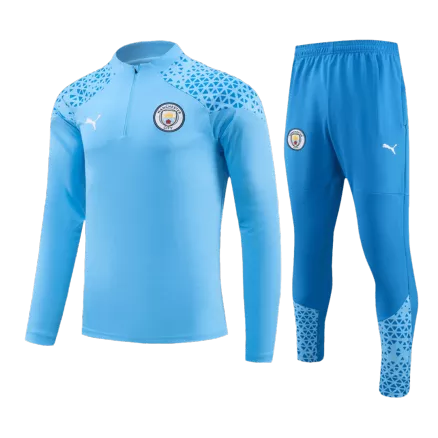 Conjunto Entrenamiento Manchester City 2023/24 Niño (Chándal de Media Cremallera + Pantalón) - camisetasfutbol