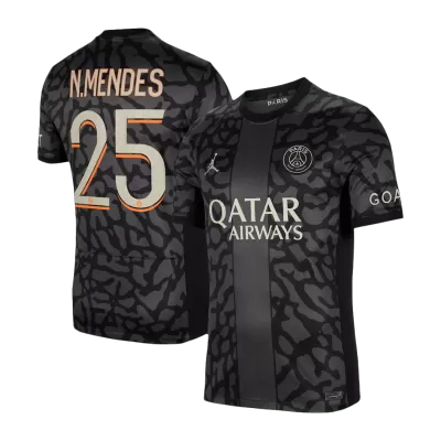 Camiseta N.MENDES #25 PSG 2023/24 Tercera Equipación Hombre - Versión Hincha - camisetasfutbol