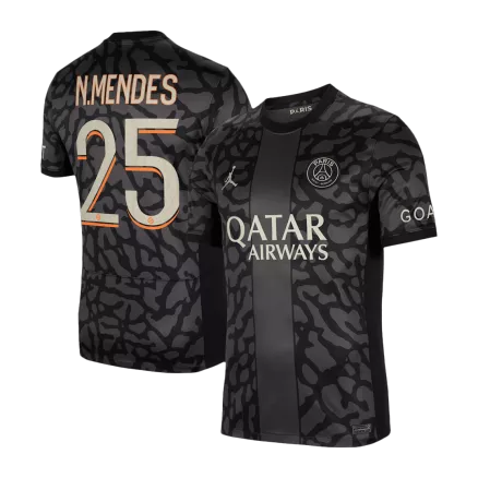 Camiseta N.MENDES #25 PSG 2023/24 Tercera Equipación Hombre - Versión Hincha - camisetasfutbol
