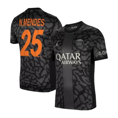 UCL Camiseta N.MENDES 25 PSG 2023 24 Tercera Equipacion Hombre Version Hincha CamisetasFutbol.mx