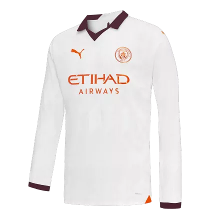 Camiseta Manga Larga Manchester City 2023/24 Segunda Equipación Visitante Hombre - Versión Hincha - camisetasfutbol