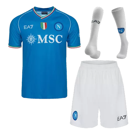 Conjunto Completo Napoli 2023/24 Primera Equipación Local Hombre (Camiseta + Pantalón Corto + Calcetines) - camisetasfutbol
