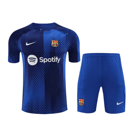 Conjunto Barcelona 2023/24 Pre-Partido Hombre (Camiseta + Pantalón Corto) - camisetasfutbol