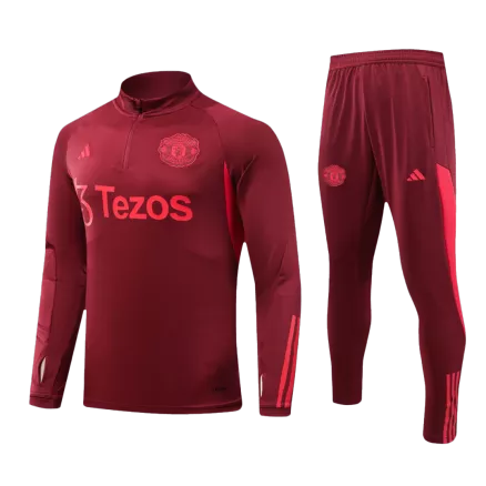 Conjunto Entrenamiento Manchester United 2023/24 Hombre (Chándal de Media Cremallera + Pantalón) - camisetasfutbol