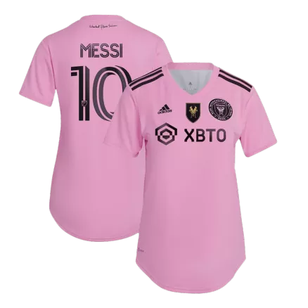 Camiseta MESSI #10 Inter Miami CF "Messi GOAT" 2023 Primera Equipación Local Mujer - Versión Hincha - camisetasfutbol