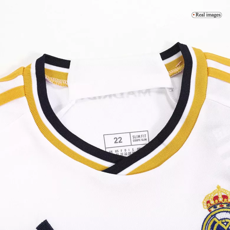 Miniconjunto Real Madrid 2023/24 Primera Equipación Manga Larga Local Niño (Camiseta + Pantalón Corto) - camisetasfutbol
