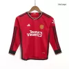 Miniconjunto Manchester United 2023/24 Primera Equipación Manga Larga Local Niño (Camiseta + Pantalón Corto) - camisetasfutbol