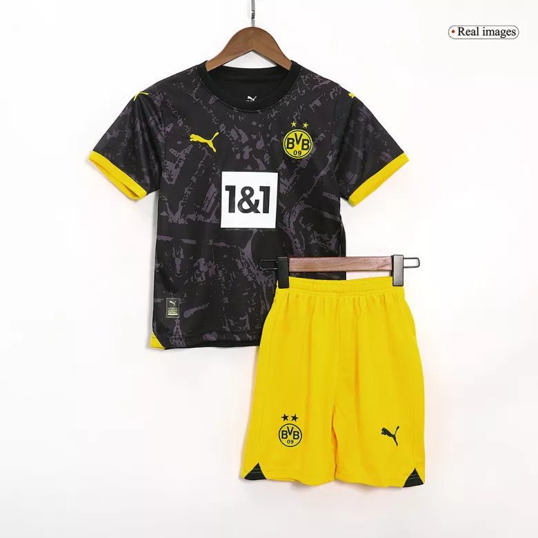 Miniconjunto Borussia Dortmund 2023/24 Segunda Equipación Visitante Niño (Camiseta + Pantalón Corto) - camisetasfutbol