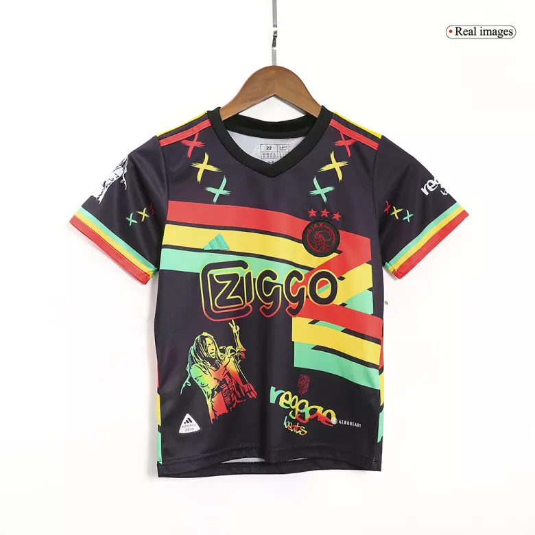 Miniconjunto Ajax x Bob Marley 2023/24 Niño (Camiseta + Pantalón Corto) - camisetasfutbol