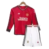 Miniconjunto Manchester United 2023/24 Primera Equipación Manga Larga Local Niño (Camiseta + Pantalón Corto) - camisetasfutbol