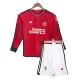 Miniconjunto Manchester United 2023/24 Primera Equipación Manga Larga Local Niño (Camiseta + Pantalón Corto) - camisetasfutbol