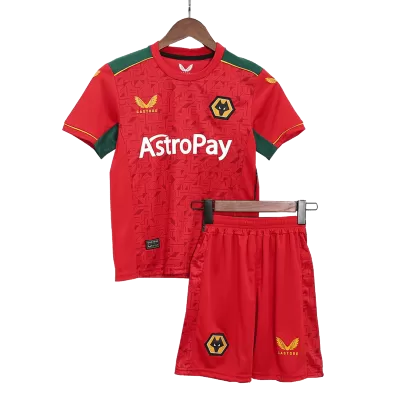 Miniconjunto Wolverhampton Wanderers 2023/24 Segunda Equipación Visitante Niño (Camiseta + Pantalón Corto) - camisetasfutbol