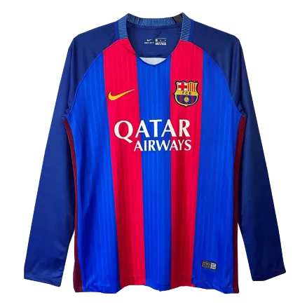 Camiseta Retro 2016/17 Barcelona Primera Equipación Manga Larga Local Hombre - Versión Hincha - camisetasfutbol