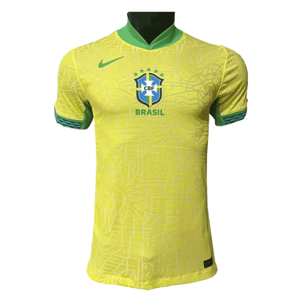 Camiseta Fútbol Brasil Clásica Amarilla Versión Jugador 2022