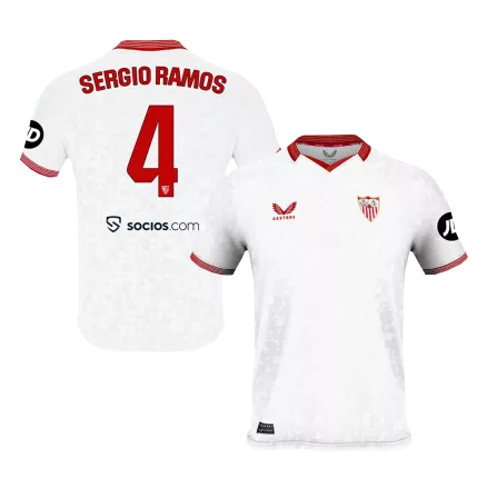 Camiseta SERGIO RAMOS #4 Sevilla 2023/24 Primera Equipación Local Hombre - Versión Hincha - camisetasfutbol