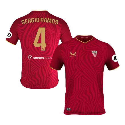 Camiseta SERGIO RAMOS #4 Sevilla 2023/24 Segunda Equipación Visitante Hombre - Versión Hincha - camisetasfutbol