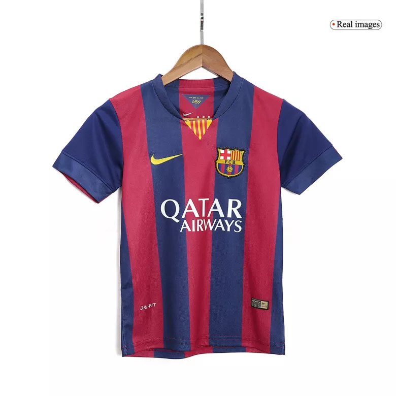 Miniconjunto Barcelona Retro 2014/15 Primera Equipación Local Niño (Camiseta + Pantalón Corto) - camisetasfutbol