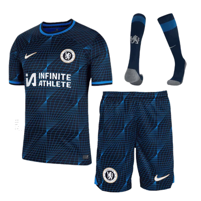 Conjunto Completo Chelsea 2023/24 Segunda Equipación Visitante Hombre (Camiseta + Pantalón Corto + Calcetines) - camisetasfutbol