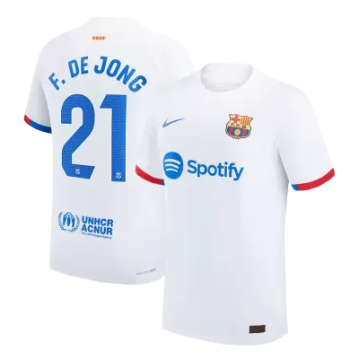 Camiseta Auténtica F. DE JONG #21 Barcelona 2023/24 Segunda Equipación Visitante Hombre - Versión Jugador - camisetasfutbol