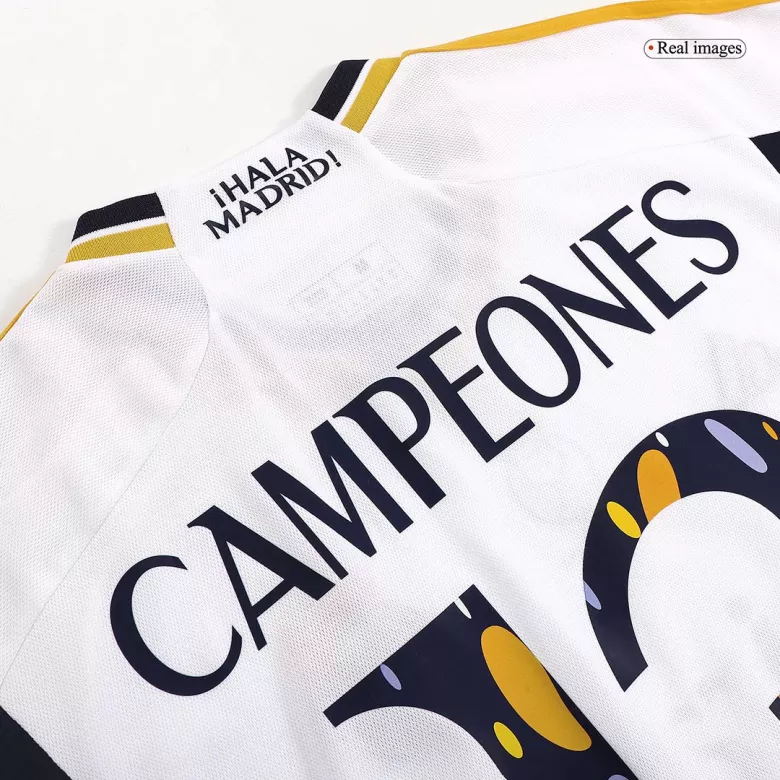 Calidad Premium Camiseta CAMPEONES #13 Real Madrid 2023/24 Primera Equipación Local Hombre - Versión Hincha - camisetasfutbol